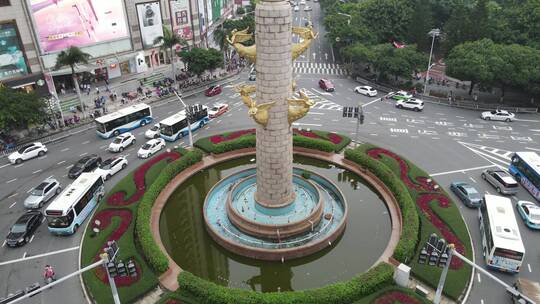 航拍福建泉州城市地标自由女神