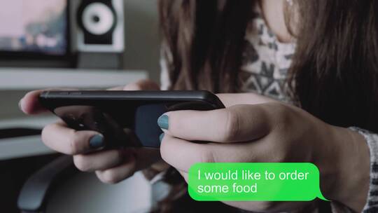发送消息聊天机器人订购食物在线短信泡泡