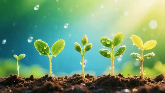 幼苗生长微距特写