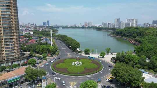 航拍江西九江大景九江建设