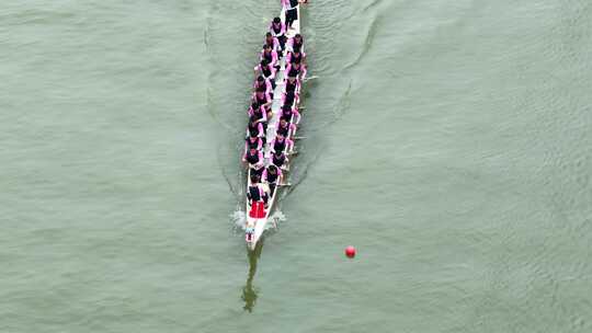 端午节赛龙舟比赛航拍龙舟俯拍龙舟划桨划船