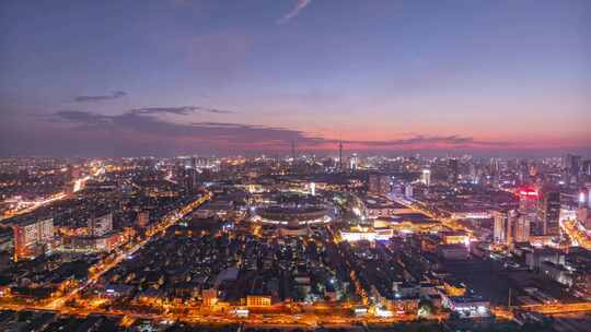 天津夜景航拍延时