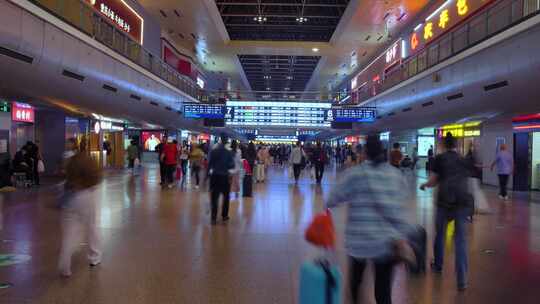 北京西客站交通枢纽春运假期节日4K视频素材模板下载