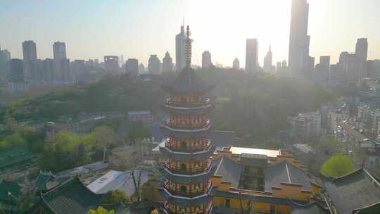 南京市玄武区古鸡鸣寺玄武湖风景航拍