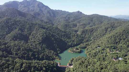 祖国大好河山肇庆鼎湖山5A景区蝴蝶湖航拍