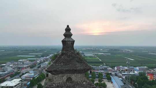 山西普救寺4K航拍视频