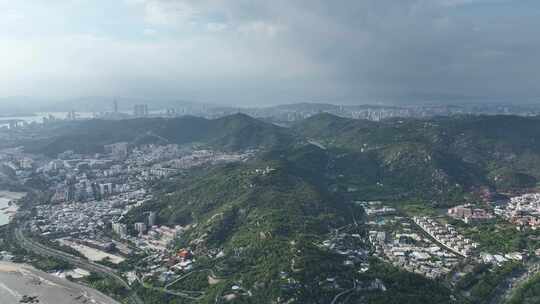 厦门岛内山脉航拍城市山峰大景环岛南路曾山