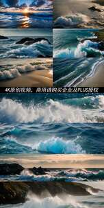 4K大海海浪浪花海浪海波浪海岸海洋高清在线视频素材下载