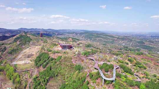 成都龙泉山城市森林公园丹景台丹景阁航拍