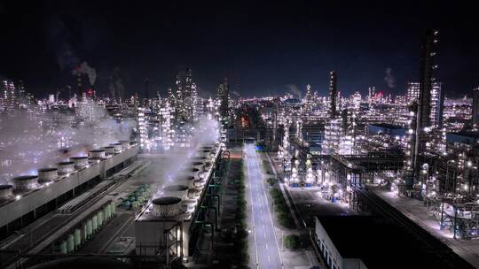 镇海炼化夜景石油石化夜景