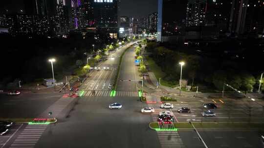 大气深圳城市航拍交通街道夜景