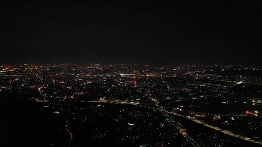 泉州市区夜景航拍500米高空泉州城市大景