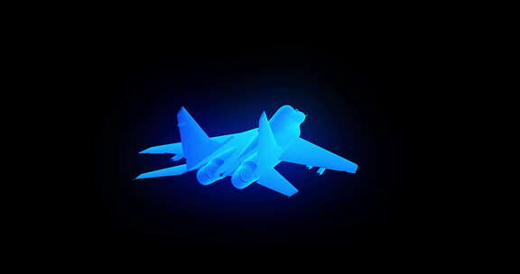 3D全息投影战斗机素材，飞机