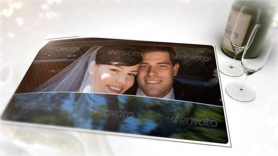 白色婚礼浪漫照片展示回忆纪念AE模板