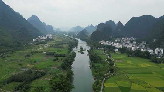 桂林遇龙河风景区航拍