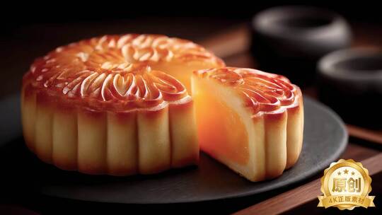 中秋佳节品蛋黄月饼