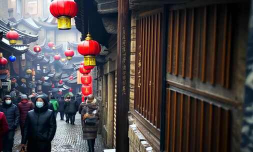 【合集】春节古巷巷子 古色古香的街道