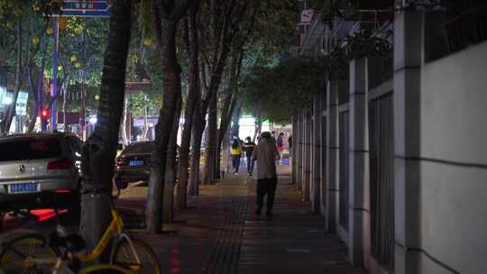 成都玉林西路街头人文生活夜晚街景城市街道