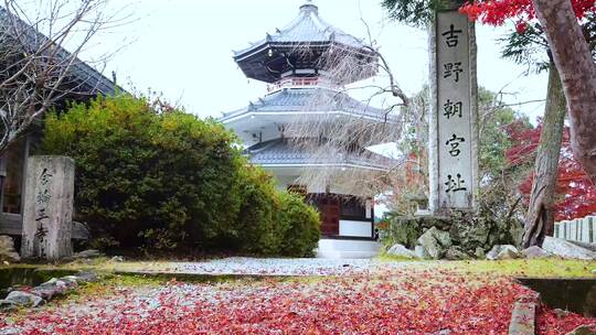 日本吉野山朝宫址建筑视频素材