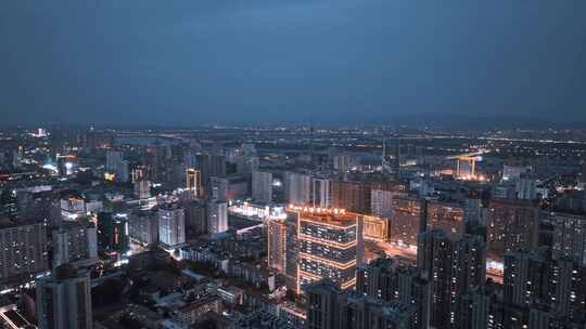 航拍洛阳城市夜景