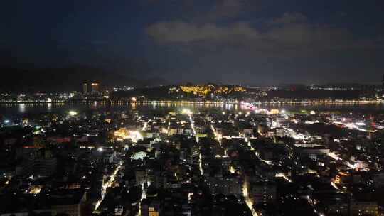 合集广东潮州城市大景夜景航拍