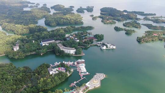 祖国大好河山湖北赤壁陆水湖4A景区航拍