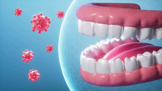 保护牙齿口腔健康概念动画