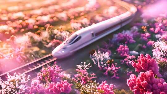 唯美高铁行驶场景 和谐号 复兴号 动车组