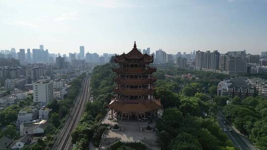 航拍湖北武汉城市风光旅游景点