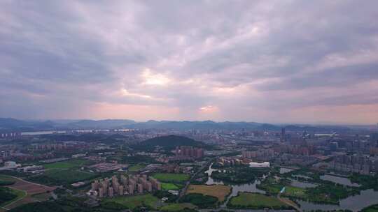 杭州滨江城市风景航拍