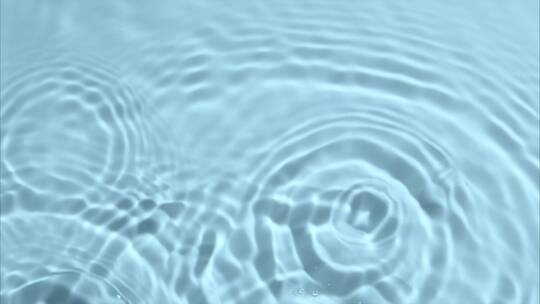 水波纹 水滴 水面视频素材 蓝色液体下落