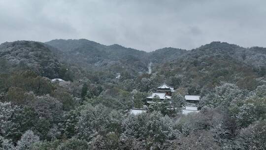 航拍西湖大雪视频素材模板下载