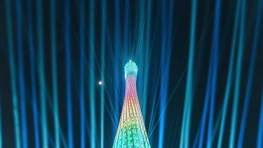 广州塔国际灯光节夜景灯光秀延时