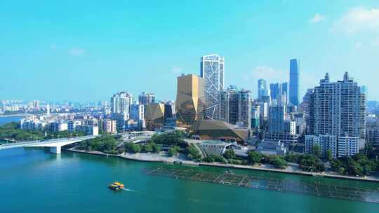 广西柳州外滩城市建筑群航拍合集