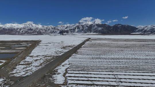 新疆雪山河流自然风光 瓦罕走廊航拍