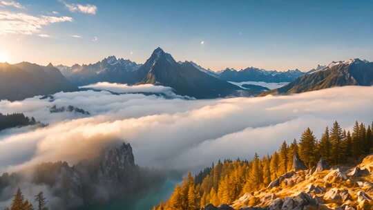 山脉云海森林自然风光