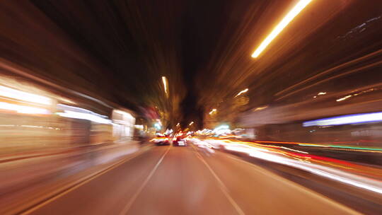 巴塞罗那夜的城市交通