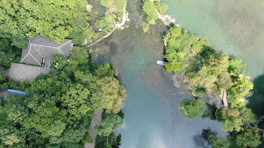 航拍贵阳花溪湿地公园