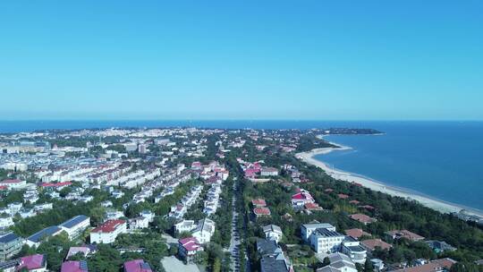 秦皇岛北戴河城市海滨旅游度假区航拍