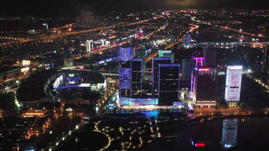 义乌城市地标夜景航拍 合集