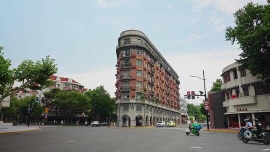 4k上海历史建筑武康大楼武康路