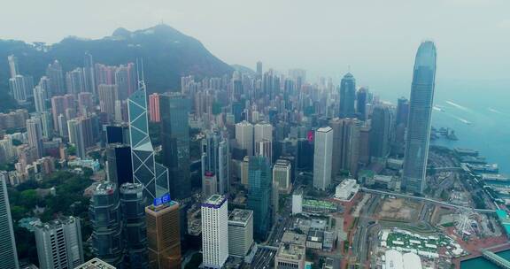 4k香港岛中环航拍