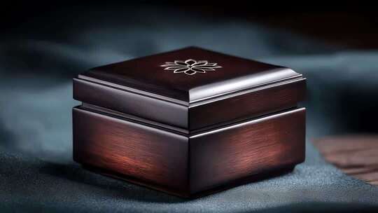精致木质礼品盒在柔和光线下展示