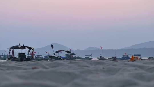 海南大花角沙滩傍晚风光