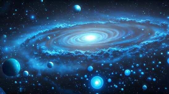 梦幻蓝色星系宇宙场景