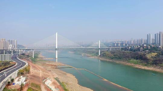 4K重庆沙坪坝双碑大桥航拍素材双碑大桥