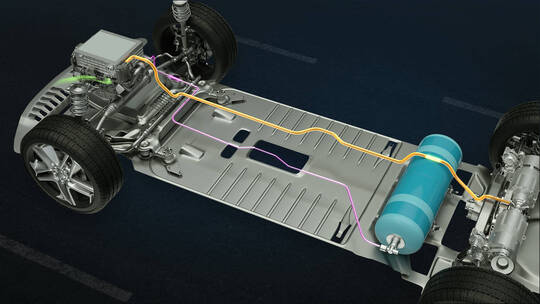 新能源汽车工作原理/新能源氢气原理视频素材模板下载