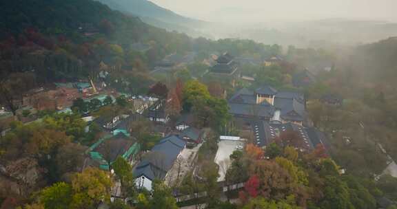 杭州西湖景区飞来峰景区永福寺秋色