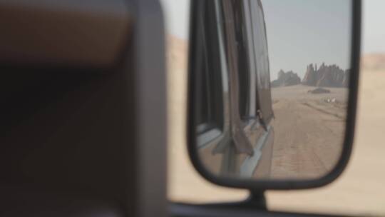 【6K】沙漠开车后视镜风景视频素材模板下载