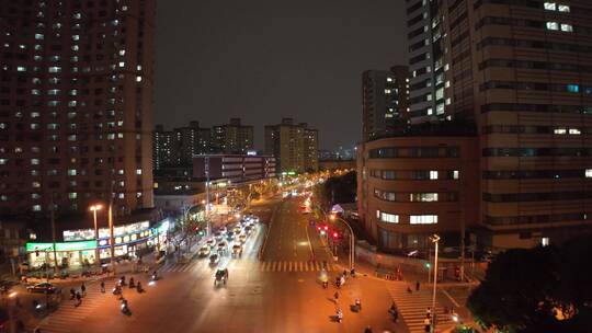 上海浦西宜山路夜景航拍